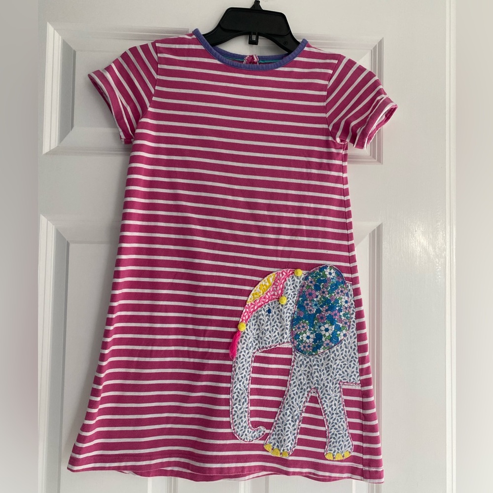 Mini Boden Elephant Appliqué Dress Size 9-10Y